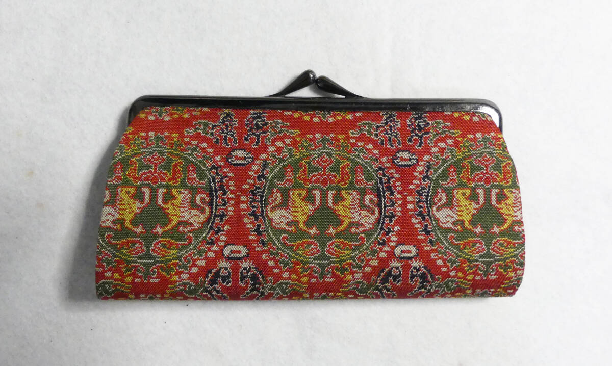 龍村織物美術研究所 円文白虎朱雀錦 小銭入れ コインケース 財布 中古品 和装小物 着物小物 女性用 レディース _画像2
