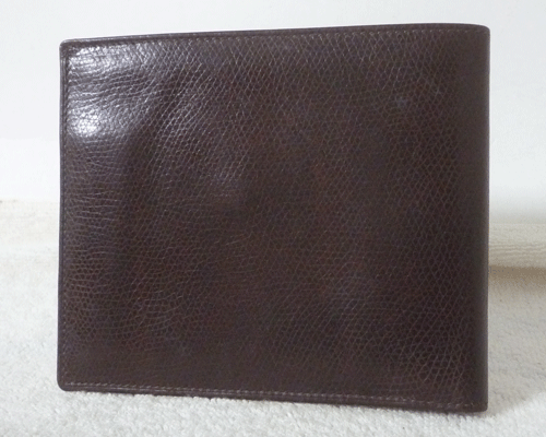 セリーヌ　CELINE　レザー　本革　ダークブラウン　ロゴ柄型押し　二つ折り　財(cái)布　ウォレット　メンズ　ヴィンテージ