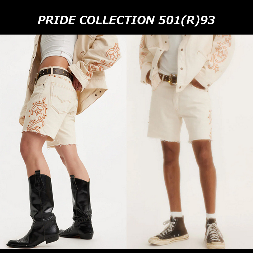 新品タグ付き13200円を■Levi'sリーバイスPRIDE COLLECTION 50193 ショーツ RODEO BOOTSホワイト/32■在庫限り■