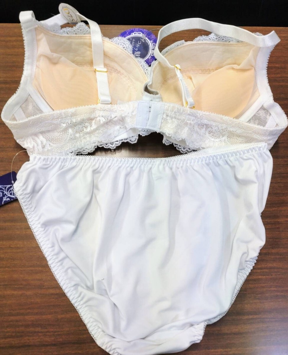 ブラジャー ショーツ セット ホワイト D75 L