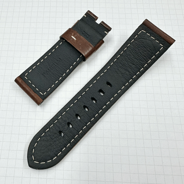 【中古】　PANERAI/パネライ　純正ストラップ/ベルト　カーフ　ダークブラウン　24mm-22mm　ピンバックル用