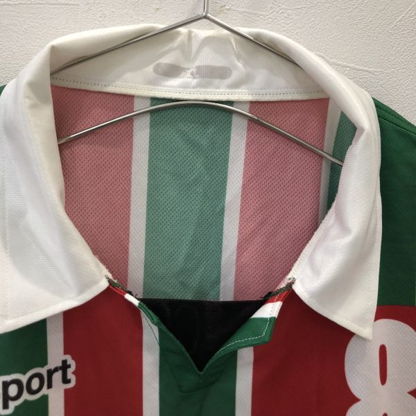 TNZ1624 unisport 縦縞 ゲームシャツ #8 レッド グリーン XL_画像3