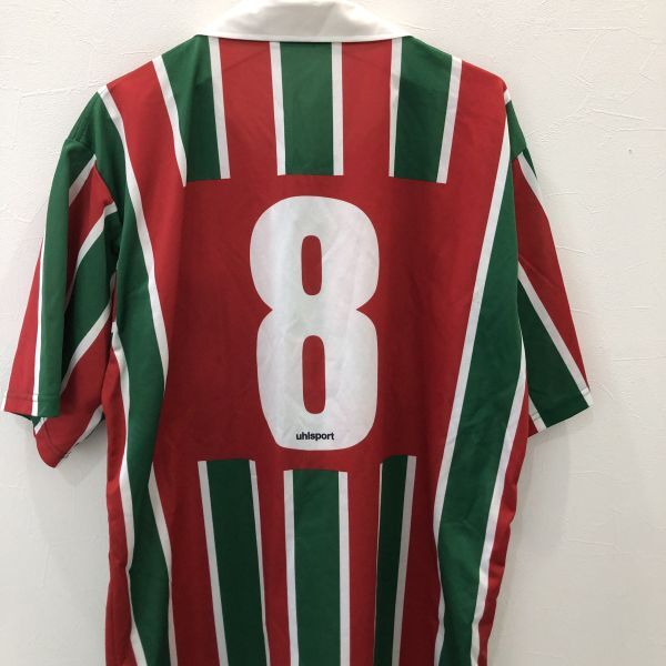 TNZ1624 unisport 縦縞 ゲームシャツ #8 レッド グリーン XL_画像5