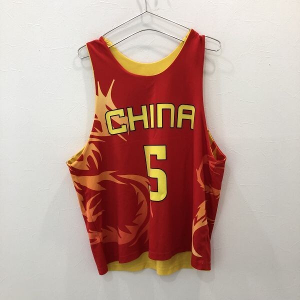 TNZ2089 中國(guó) チャイナ リバーシブル #5 タンクトップ レッド イエロー L