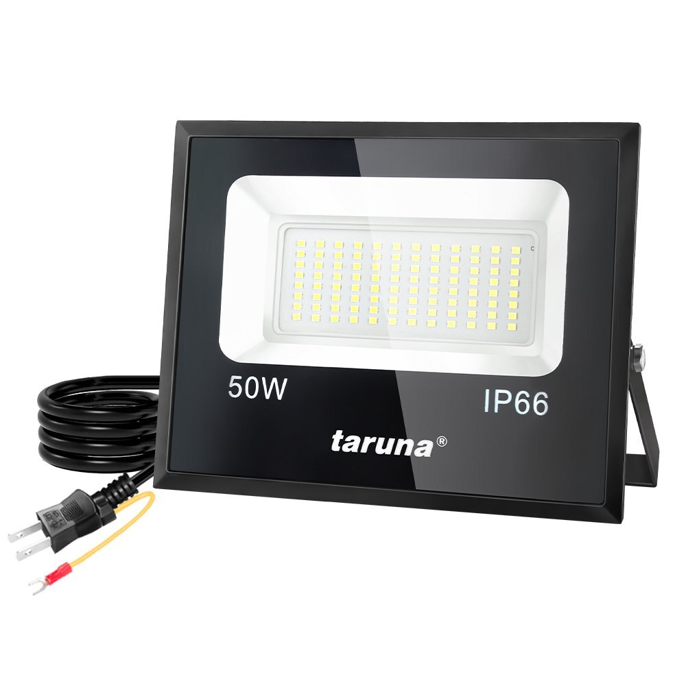即納!LED 投光器 50W 500W相當 薄型 防犯ライト 晝光色 6000K 作業(yè)燈 防水 コンセント式 屋外 広角 自由回転 庭 駐車場 送料無料 10個
