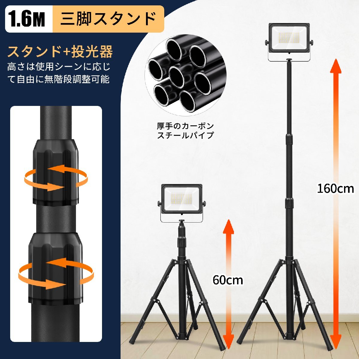 即納！LEDスタンドライト 作業(yè)燈 LED投光器 1燈 50W 防水 3Mコード COB制 コンパクト 屋外 照明 防災(zāi) 作業(yè) 工事 現(xiàn)場(chǎng) LED照明 送料無(wú)料 PSE