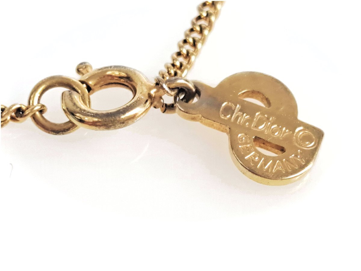  Christian * Dior Christian Dior CD Logo очарование цепь браслет Gold цвет YAS-11164