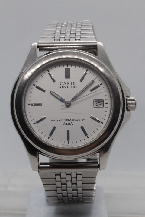 【SEIKO】ALBA CARIB KINETIC YT57-0B60 10BAR MOVEMENT JAPAN 里スケルトン 中古品時(shí)計(jì) 分解掃除必要 25.2.16