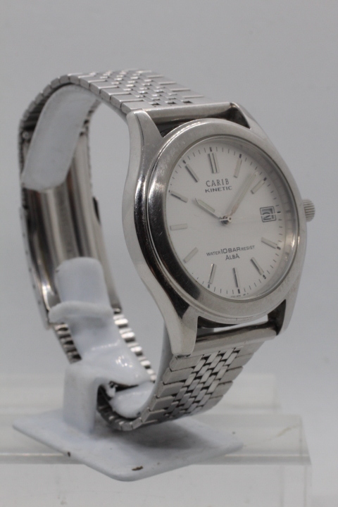 【SEIKO】ALBA CARIB KINETIC YT57-0B60 10BAR MOVEMENT JAPAN 里スケルトン 中古品時(shí)計(jì) 分解掃除必要 25.2.16
