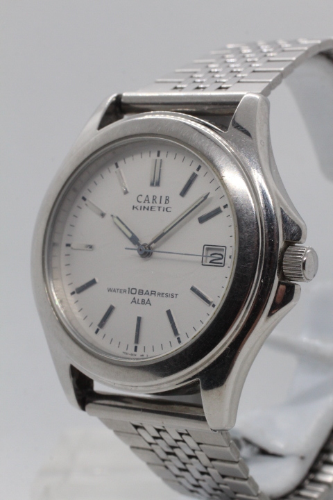 【SEIKO】ALBA CARIB KINETIC YT57-0B60 10BAR MOVEMENT JAPAN 里スケルトン 中古品時(shí)計(jì) 分解掃除必要 25.2.16
