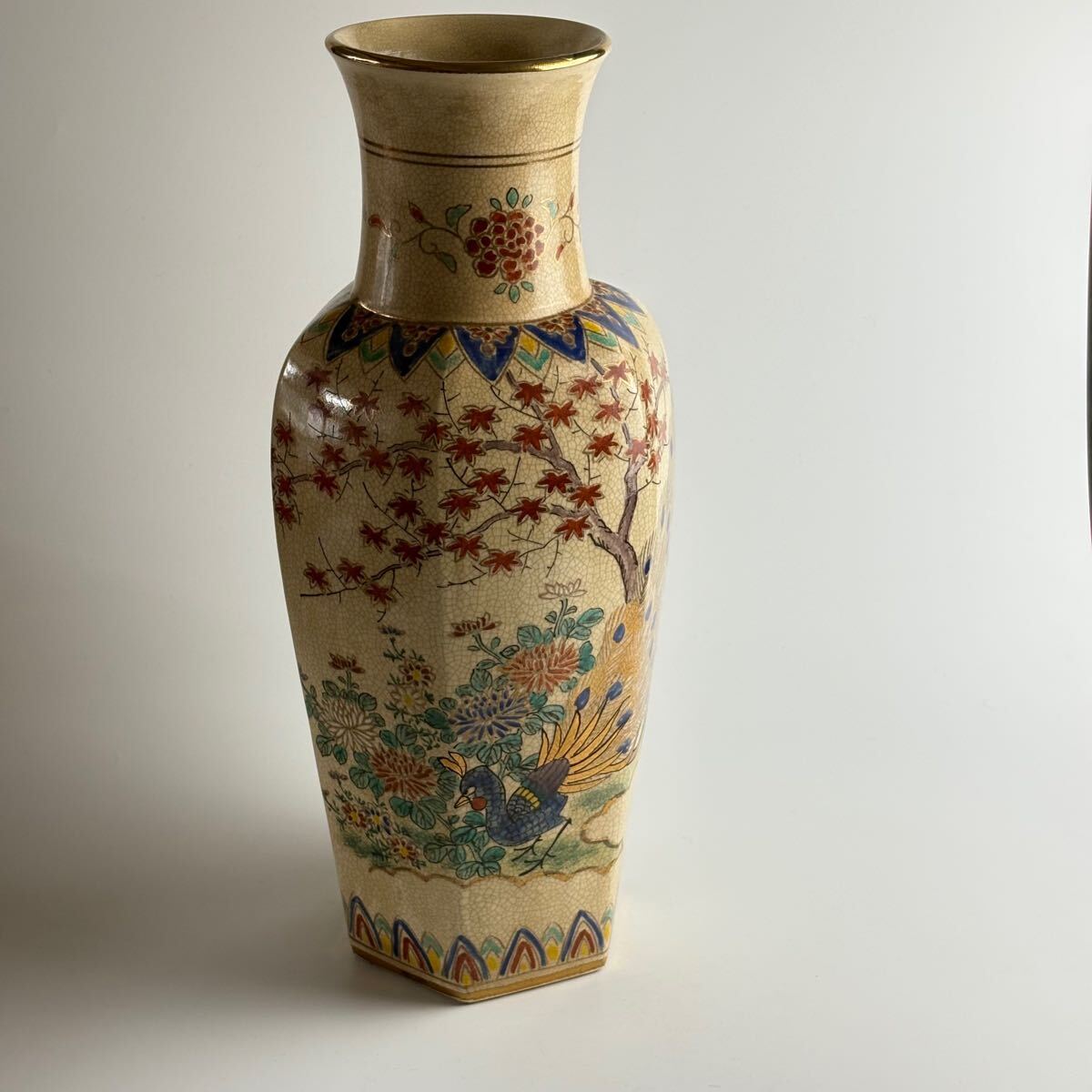 【ラッピング無料】 薩摩 金彩 壺 花瓶 花器 花瓶 薩摩焼 寿官 色絵金彩 飾壷 花入れ 工芸品