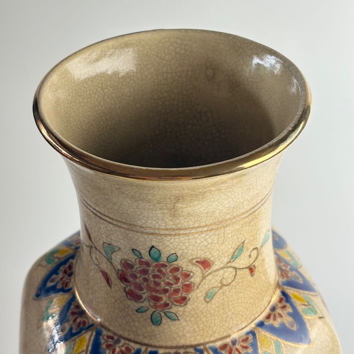 寿官 薩摩焼 花瓶 花器 花瓶 壺 金彩 薩摩 色絵金彩 花入れ 飾壷