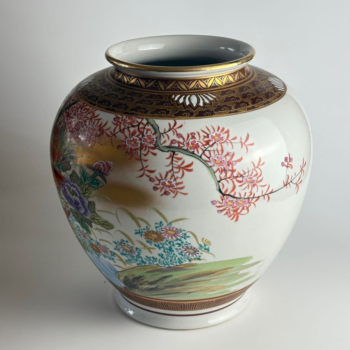 古美術品 九谷焼 大雅 花瓶 金彩 花入 花器 唐物 骨董 置物
