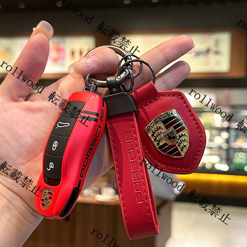 【３點(diǎn)セット】 ポルシェ キーケース ABS制 キーカバー キーホルダー カイエン パナメーラ 911 ボクスター タイカン マカン ケイマン 灰
