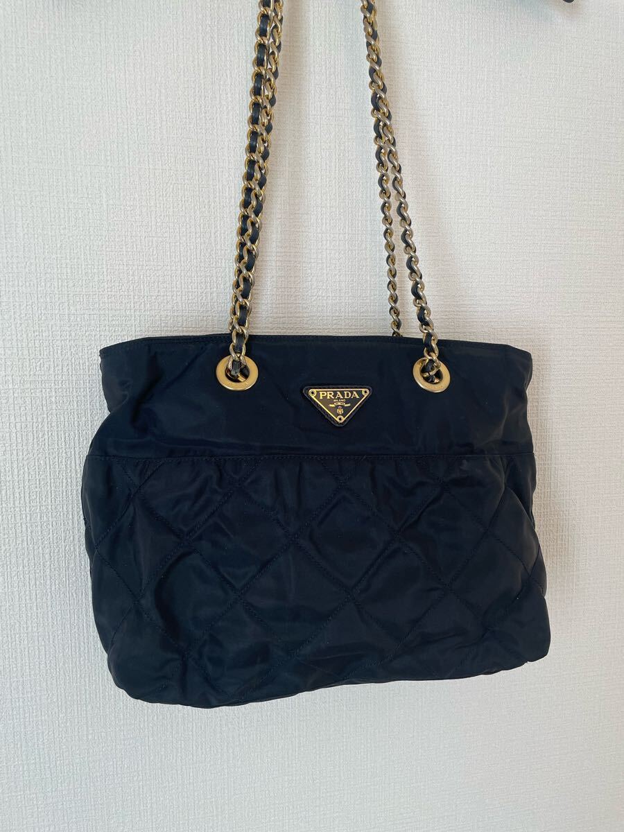 【✨美品✨】プラダ トートバッグ キルティング 三角ロゴ ナイロン カード付き 1円 プラダ PRADA ナイロン トートバッグ キルティング 三角ロゴ