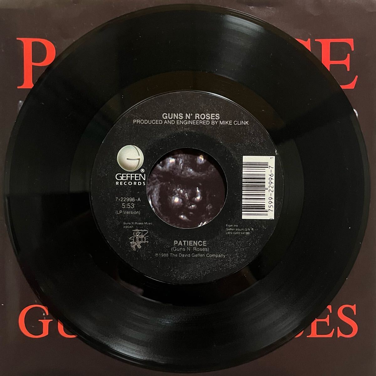 貴重 USオリジナル盤 GUNS N’ ROSES PATIENCE 7インチ_画像3