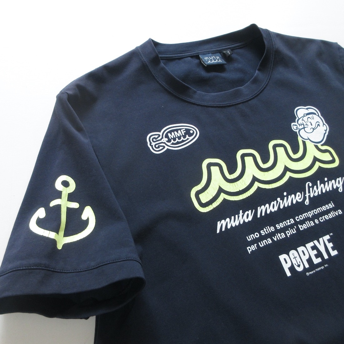 muta ムータ×ポパイ コラボ ストレッチシャツ XL muta MARINE ムータ マリン】Safari LEON掲載ブランド◎ ポパイ
