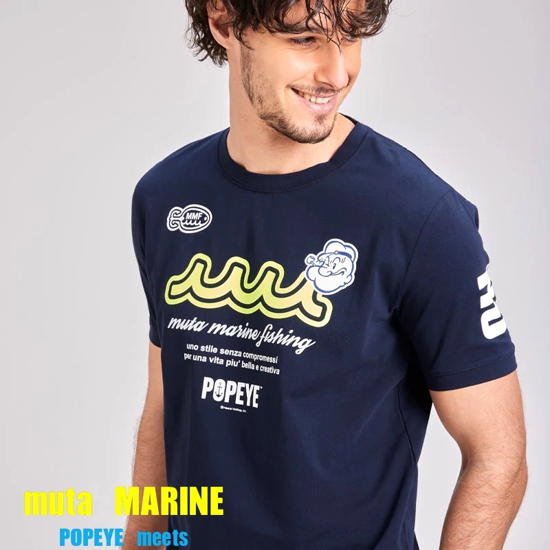 MUTA MARINE Tシャツ ネイビー 未使用 muta MARINE ムータ マリン】Safari LEON掲載ブランド◎ ポパイ