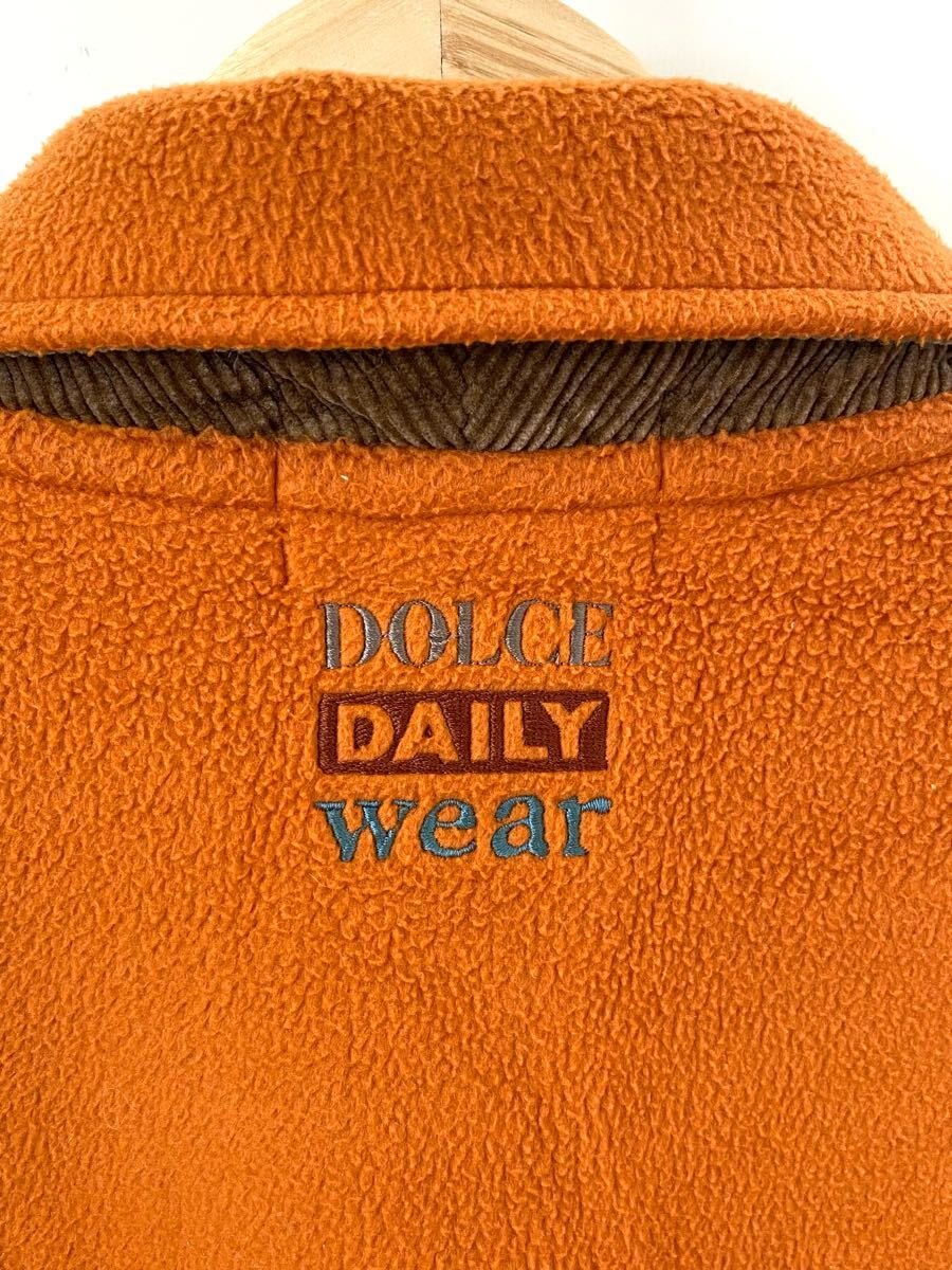 ★ レトロ DOLCE フリース ハーフコート Dオレンジ サイズ50 ◆ オーバーサイズ ジャケット ブルゾン ドルチェ ◆W28 さCTI8-03_画像3
