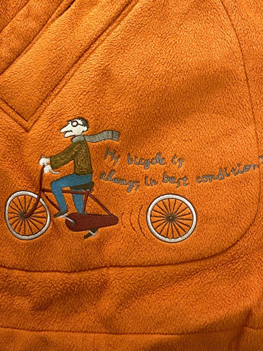 ★ レトロ DOLCE フリース ハーフコート Dオレンジ サイズ50 ◆ オーバーサイズ ジャケット ブルゾン ドルチェ ◆W28 さCTI8-03_画像5