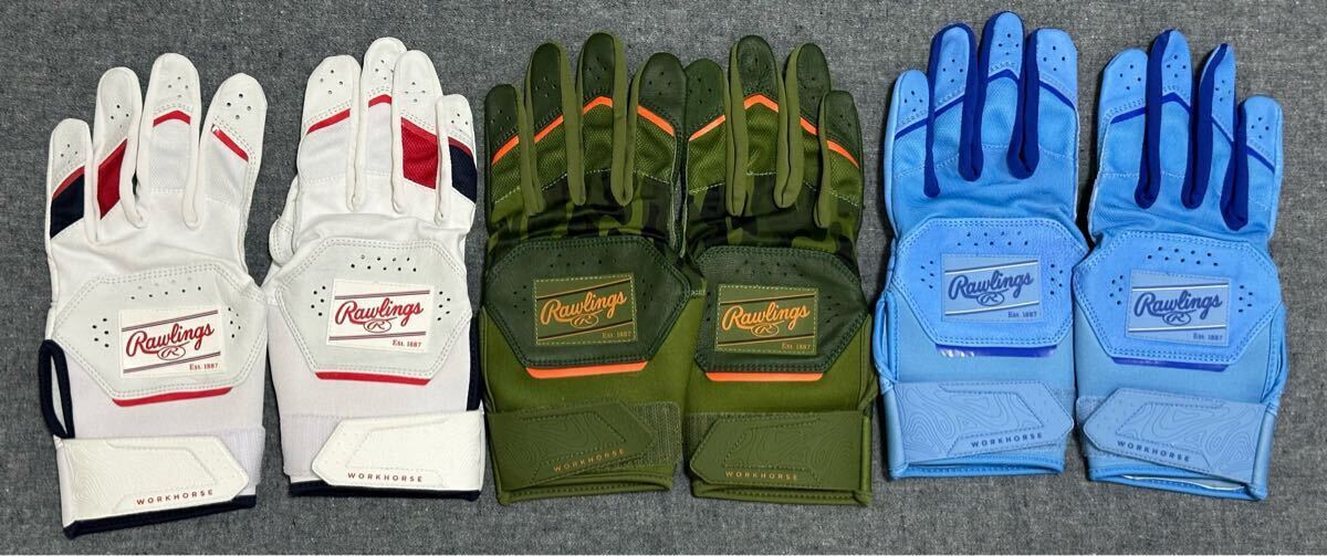Rawlings ２０２５春 NEWMODEL WORK HORSE バッティンググローブ３セット