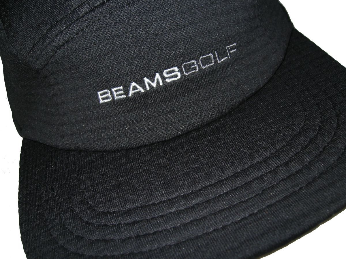 新品 定価￥6,600 ▼ BEAMS GOLF ビームスゴルフ ▼ ゴルフ キャップ メンズ フリーサイズ 帽子 POLARTEC 黒