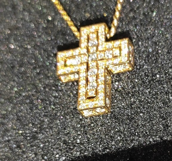 定価100萬↑ 希少 廃盤 ダミアーニ ベルエポック サイドダイヤ クロスネックレス K18 18K ダイヤモンド