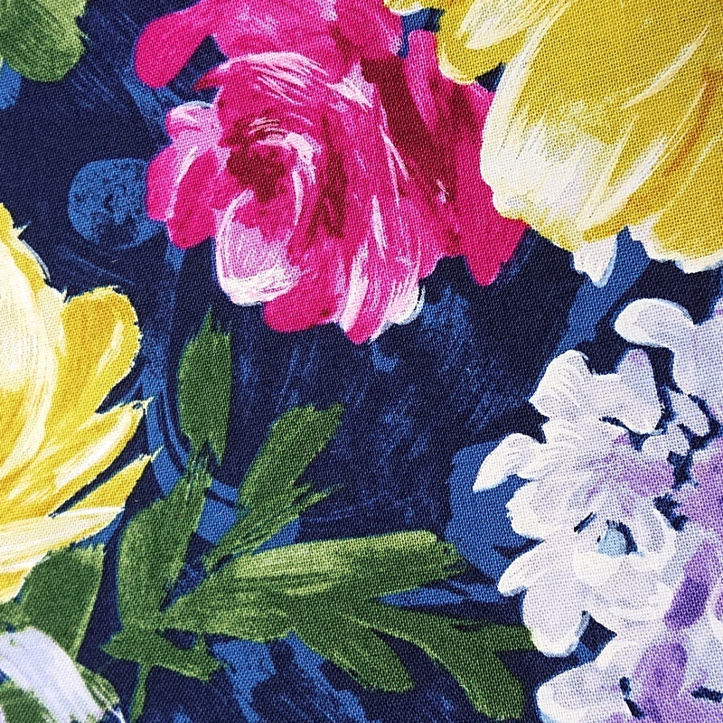 [SALE]si- подбородок g ткань l110×50cmlUSA ткань l Michael зеркало lPoetry in Motionl темно-синий l цветочный принт l хлопок l хлопок l темно-синий 