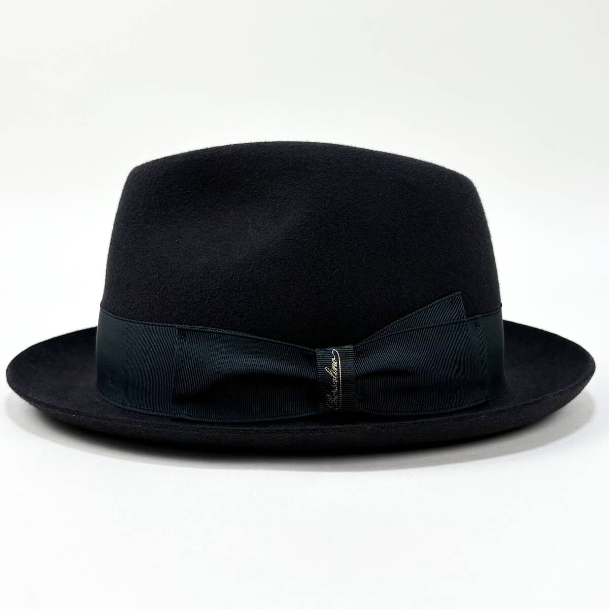 新品 定価5.9万 Borsalino ボルサリーノ ALESSANDRIA アレッサンドリア スモールブリム 390131 0461 59cm グレー ラビット ハット SSM4995_画像2