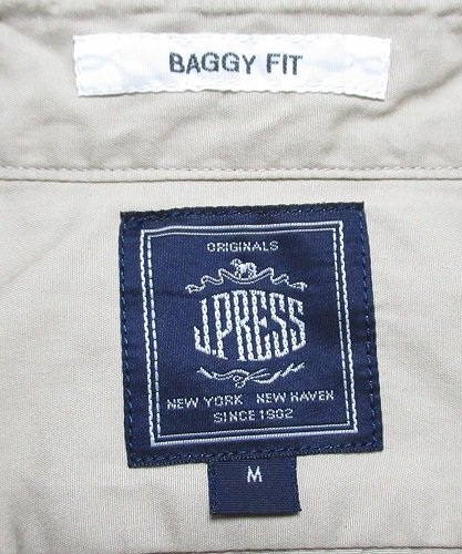 新品 ジェイ?プレス/J.PRESS　BAGGY FIT レギュラーカラー長袖シャツ/レターパック\600/定価19800円/Mサイズ/HSOANA0059/ベージュ