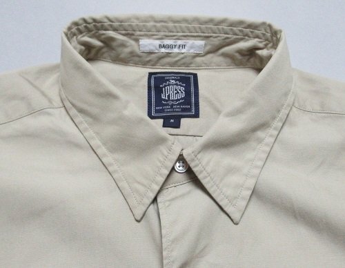 新品 ジェイ?プレス/J.PRESS　BAGGY FIT レギュラーカラー長袖シャツ/レターパック\600/定価19800円/Mサイズ/HSOANA0059/ベージュ