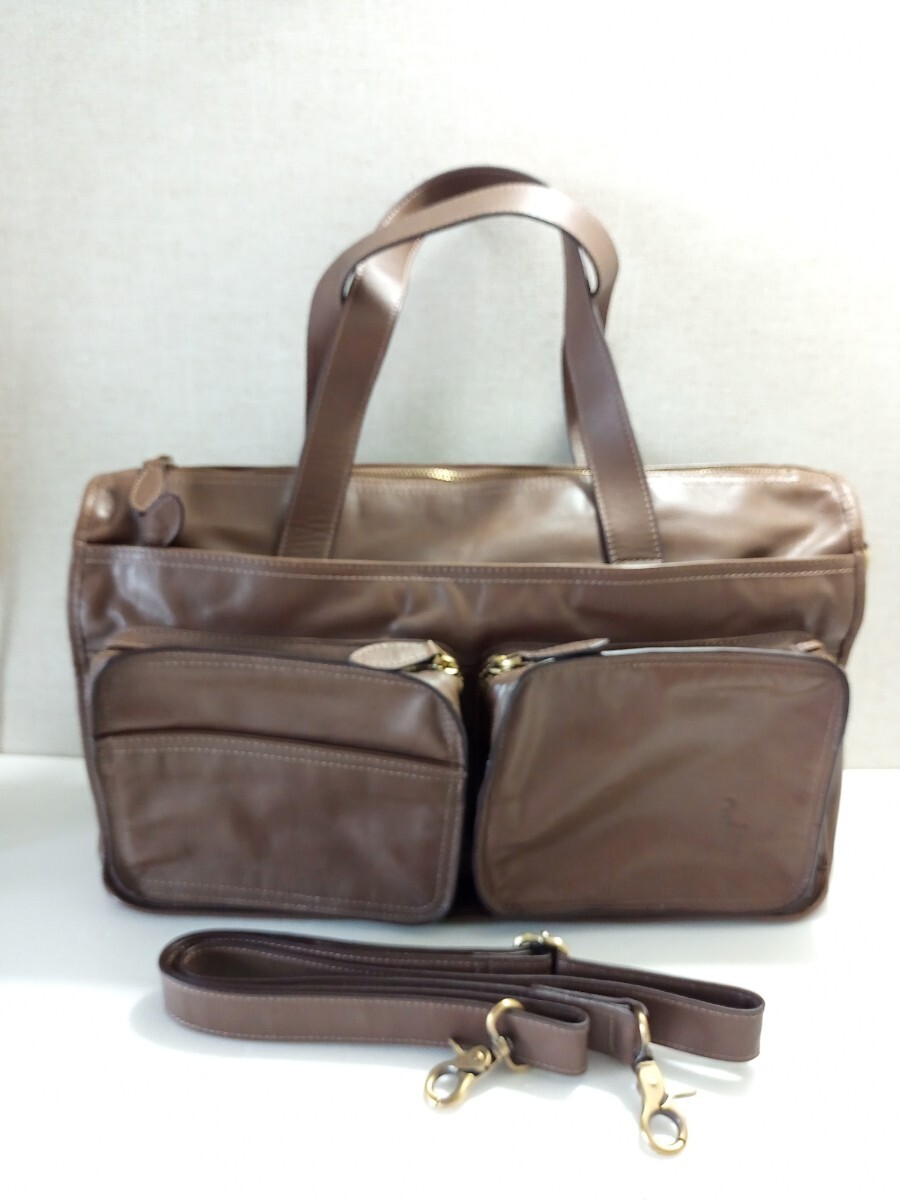 houchouzoku. шт группа натуральная кожа сумка "Boston bag" чай цвет 