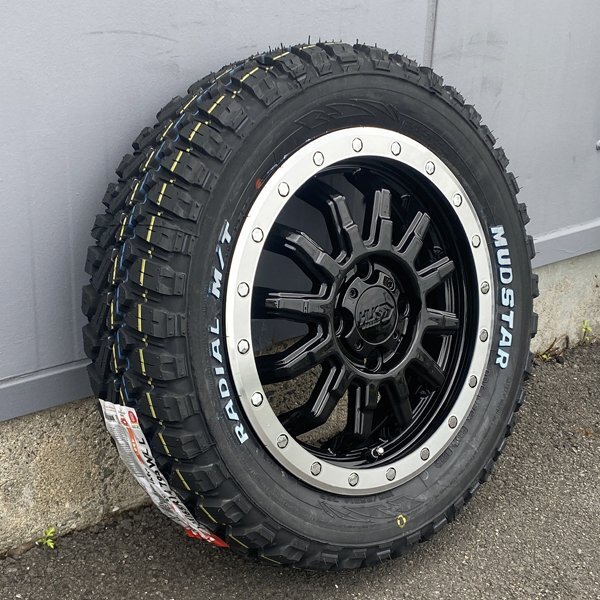 14インチ タイヤホイール4本セット マッドスター ラジアル MT 165/65R14 グロスブラック リム メッキ ハスラー ハイゼット スペーシアギア