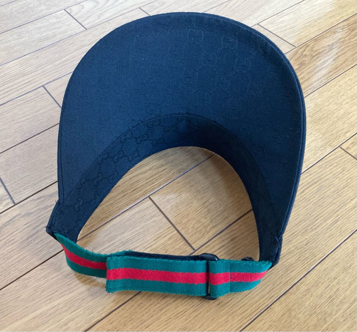 GUCCI グッチ サンバイザー 日よけ ゴルフウェア 黒 レディース