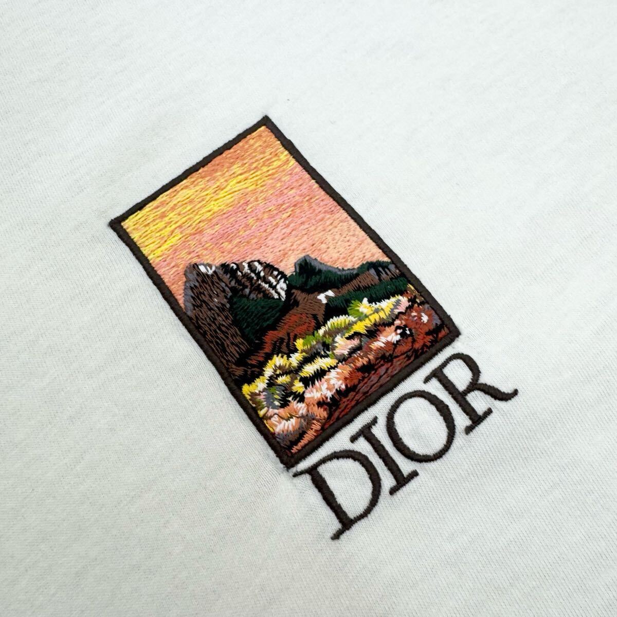 185『極美品?名作コラボ』 DIOR ディオール × ジャック?ケルアック 半袖 Tシャツ トップス ビッグロゴ 刺繍 XXXLサイズ ホワイト
