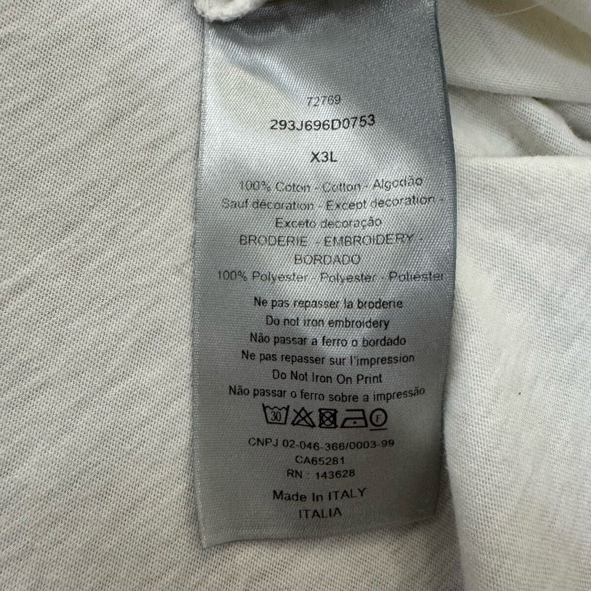 185『極美品?名作コラボ』 DIOR ディオール × ジャック?ケルアック 半袖 Tシャツ トップス ビッグロゴ 刺繍 XXXLサイズ ホワイト