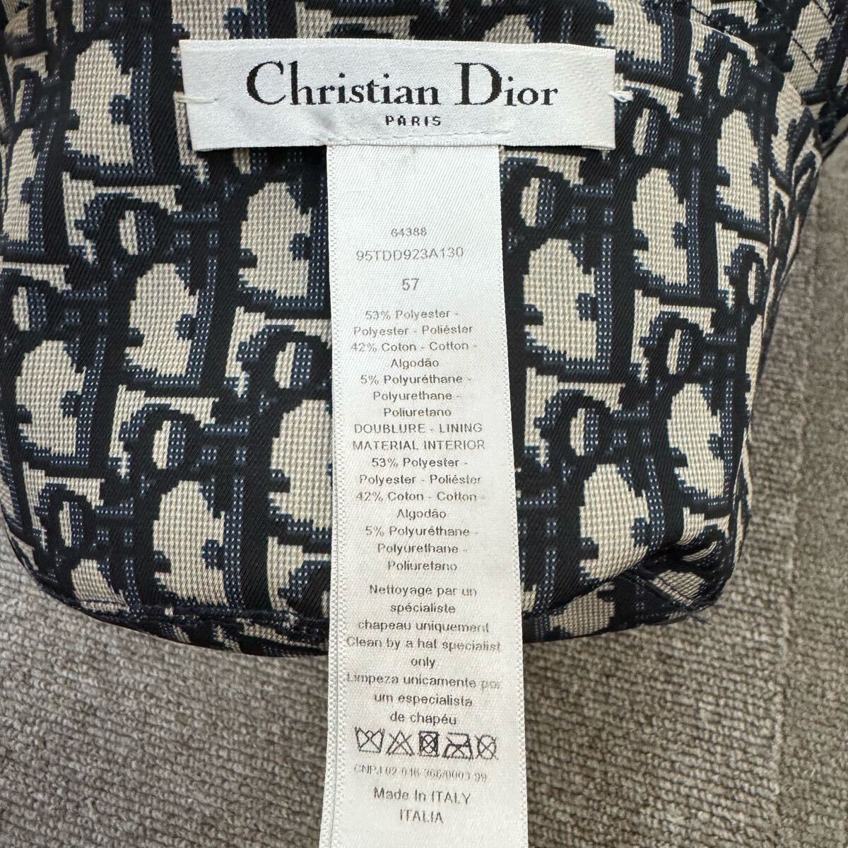 15[ прекрасный товар * действующий бирка ] Christian DIOR Dior панама шляпа колпак шляпа bake - ob утечка общий рисунок Logo унисекс 