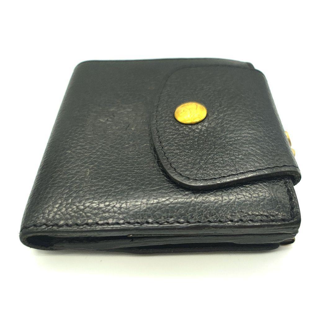 極美品 IL BISONTE イルビゾンテ 二つ折り財布 がま口 ブラック