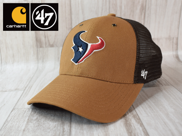 1円スタート【未使用品】(フリーサイズ) 47 BRAND × Carhartt カーハート NFL HOUSTON TEXANS テキサンズ キャップ USモデル J354