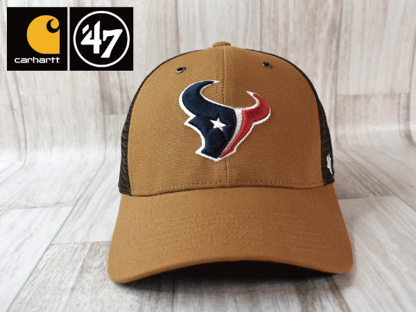 1円スタート【未使用品】(フリーサイズ) 47 BRAND × Carhartt カーハート NFL HOUSTON TEXANS テキサンズ キャップ USモデル J354