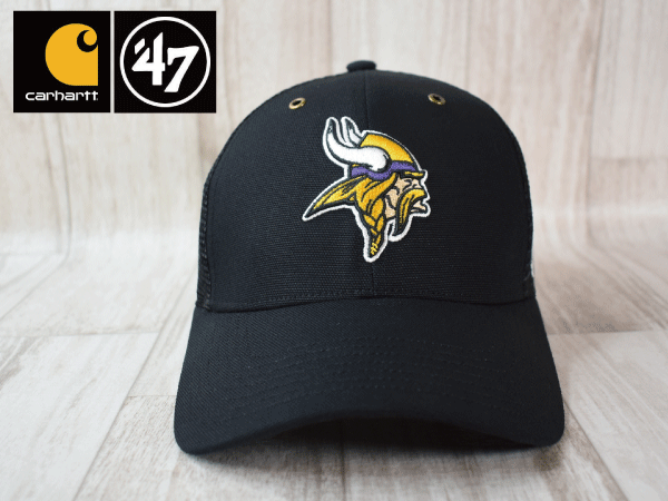 1円スタート【未使用品】(フリーサイズ) 47 BRAND × Carhartt カーハート NFL MINNESOTA VIKINGS バイキングス キャップ USモデル J377