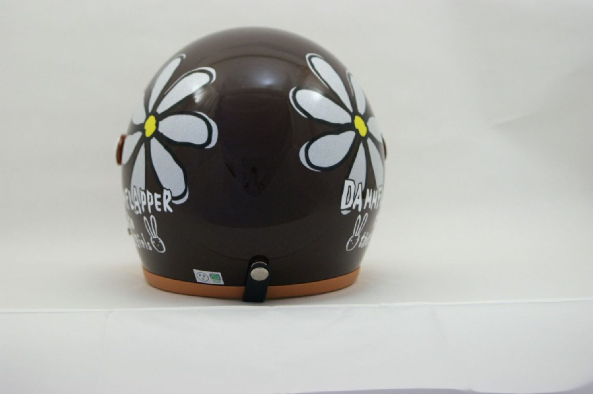 SUNUP(サンアップ) バイク用 ヘルメット ジェットヘルメット FLOWER(フラワー) パールブラウン SM-002