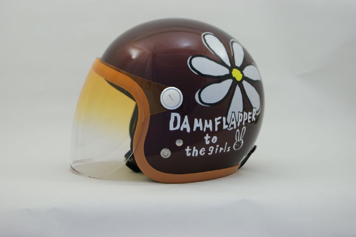 SUNUP(サンアップ) バイク用 ヘルメット ジェットヘルメット FLOWER(フラワー) マルーン SM-002