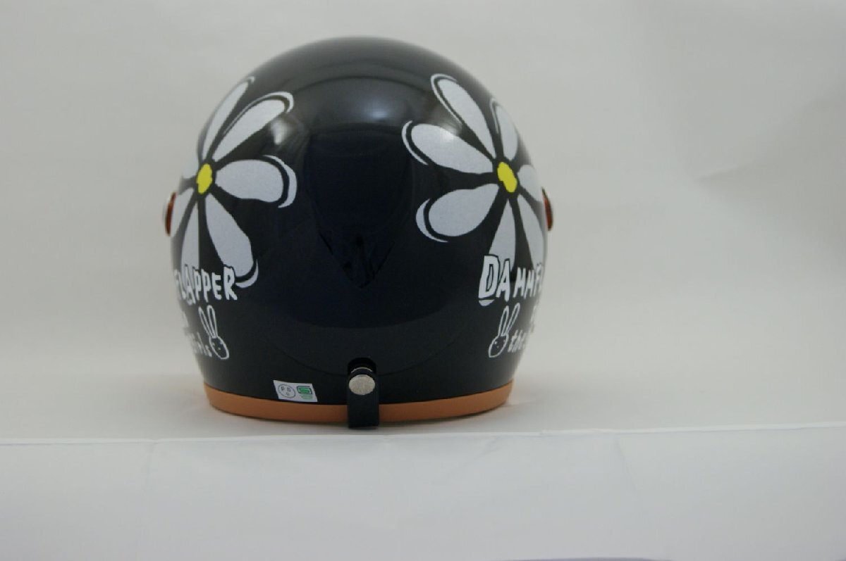 SUNUP(サンアップ) バイク用 ヘルメット ジェットヘルメット FLOWER(フラワー) パールブラック SM-002