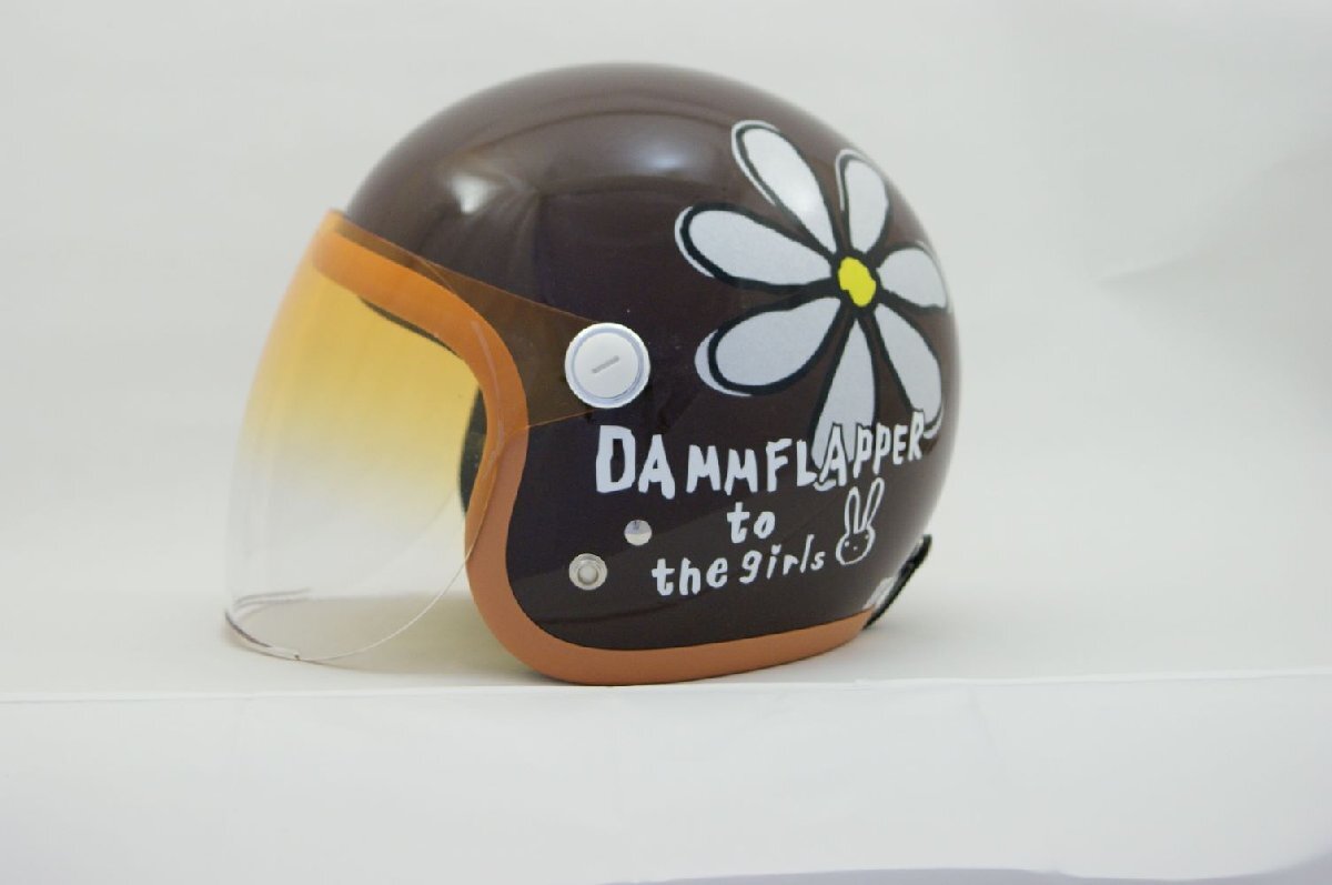 SUNUP(サンアップ) バイク用 ヘルメット ジェットヘルメット FLOWER(フラワー) パールブラウン SL-001
