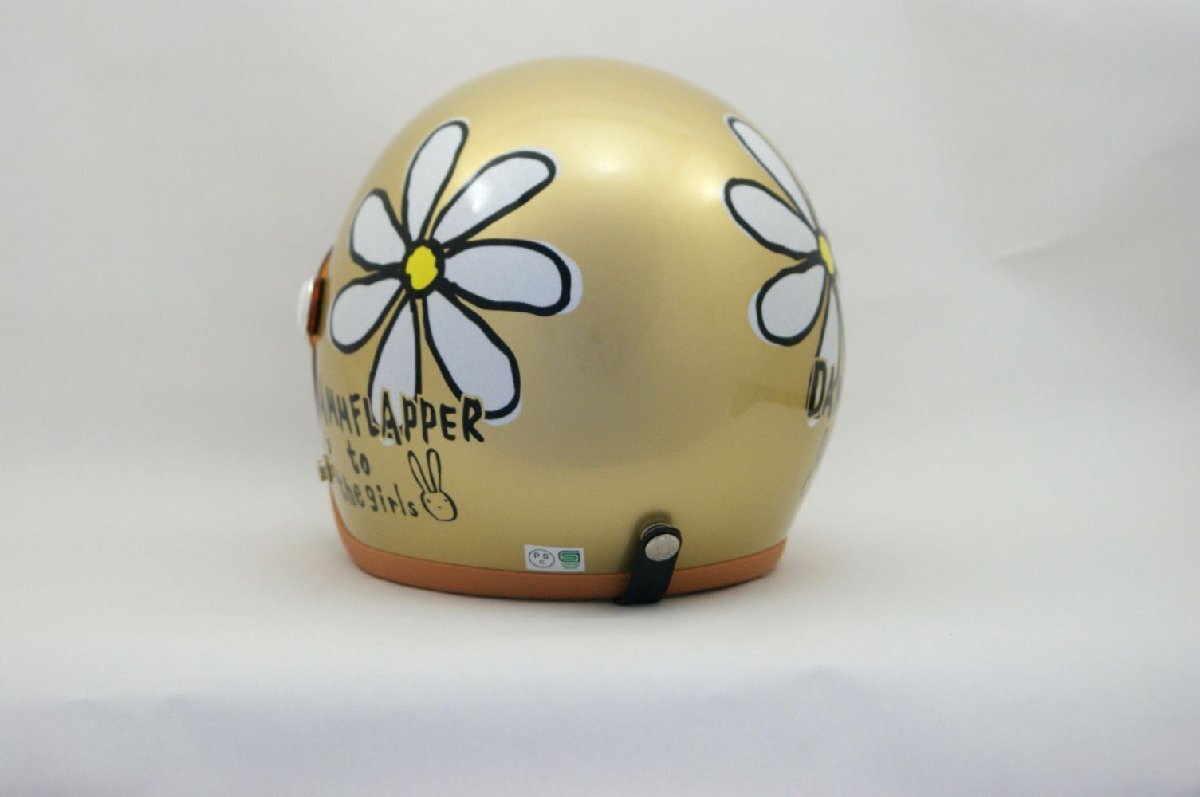 SUNUP(サンアップ) バイク用 ヘルメット ジェットヘルメット FLOWER(フラワー) シャンパンゴールド SL-001