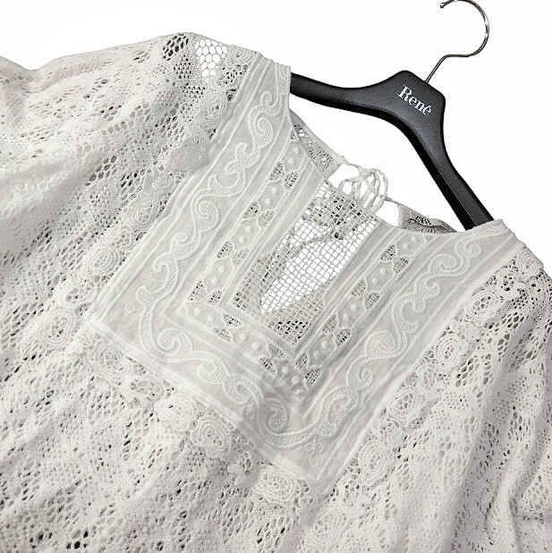 69 【ZARA】 ザラ かぎ編み レース トップス カットソー S