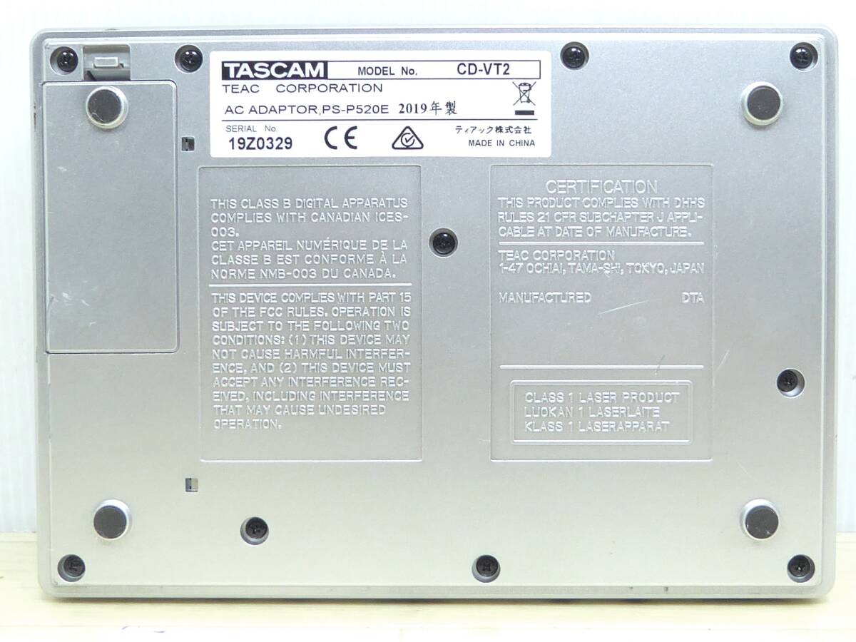 古め レア? ポータブルCDプレーヤー/ボイトレ「TEAC TASCAM CD-VT2 PORTABLE CD MUSIC＆VOICE TRAINER」ONのみ確認 傷汚有 ジャンク扱いで