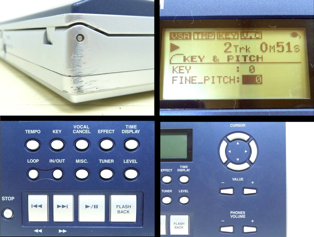 古め レア? ポータブルCDプレーヤー/ボイトレ「TEAC TASCAM CD-VT2 PORTABLE CD MUSIC＆VOICE TRAINER」ONのみ確認 傷汚有 ジャンク扱いで