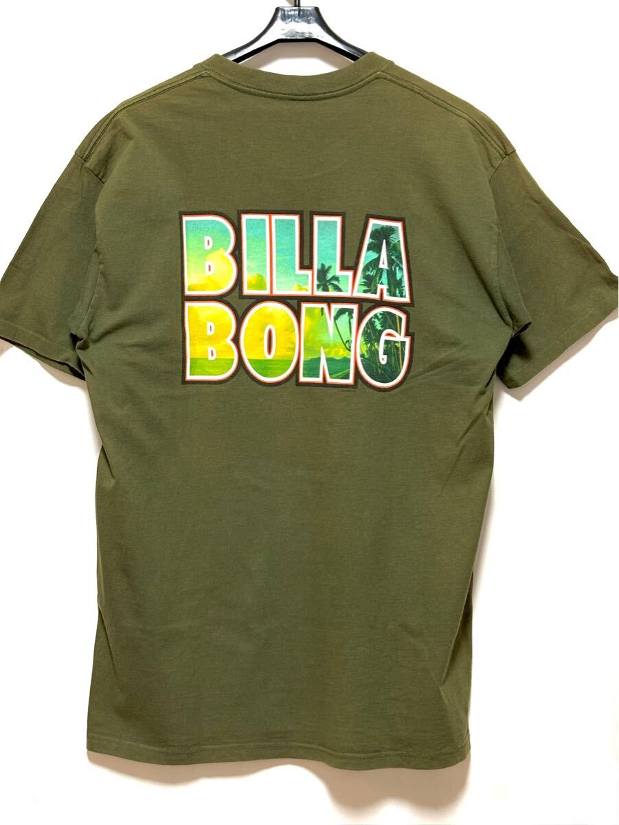 [BILA BONG| Billabong ] большой размер *USA производства * хлопок 100%* короткий рукав футболка *USA(XL) размер * хаки цвет * Rainbow цвет aro - принт 